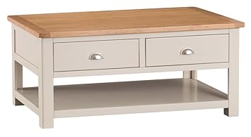 Portland Painted Oak Coffee Table With Drawer Amazon Co Uk