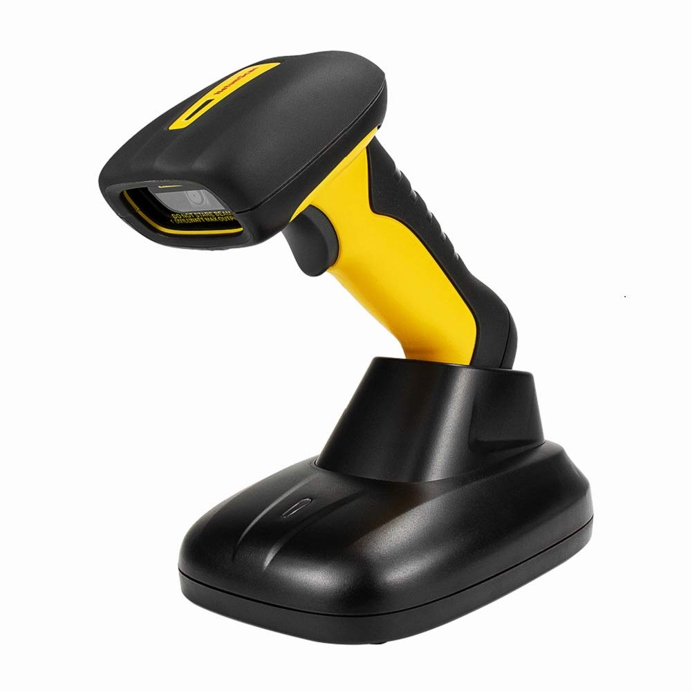 NetumScan Industrial Waterproof Wireless 2D Barcode Scanner with Charging Cradle, Hands Free Automatic Sensing Bar Code Reader 1D 2D QR pdf417 Scan Gun Works with MAC OS, Windows, Linux - NS1202W