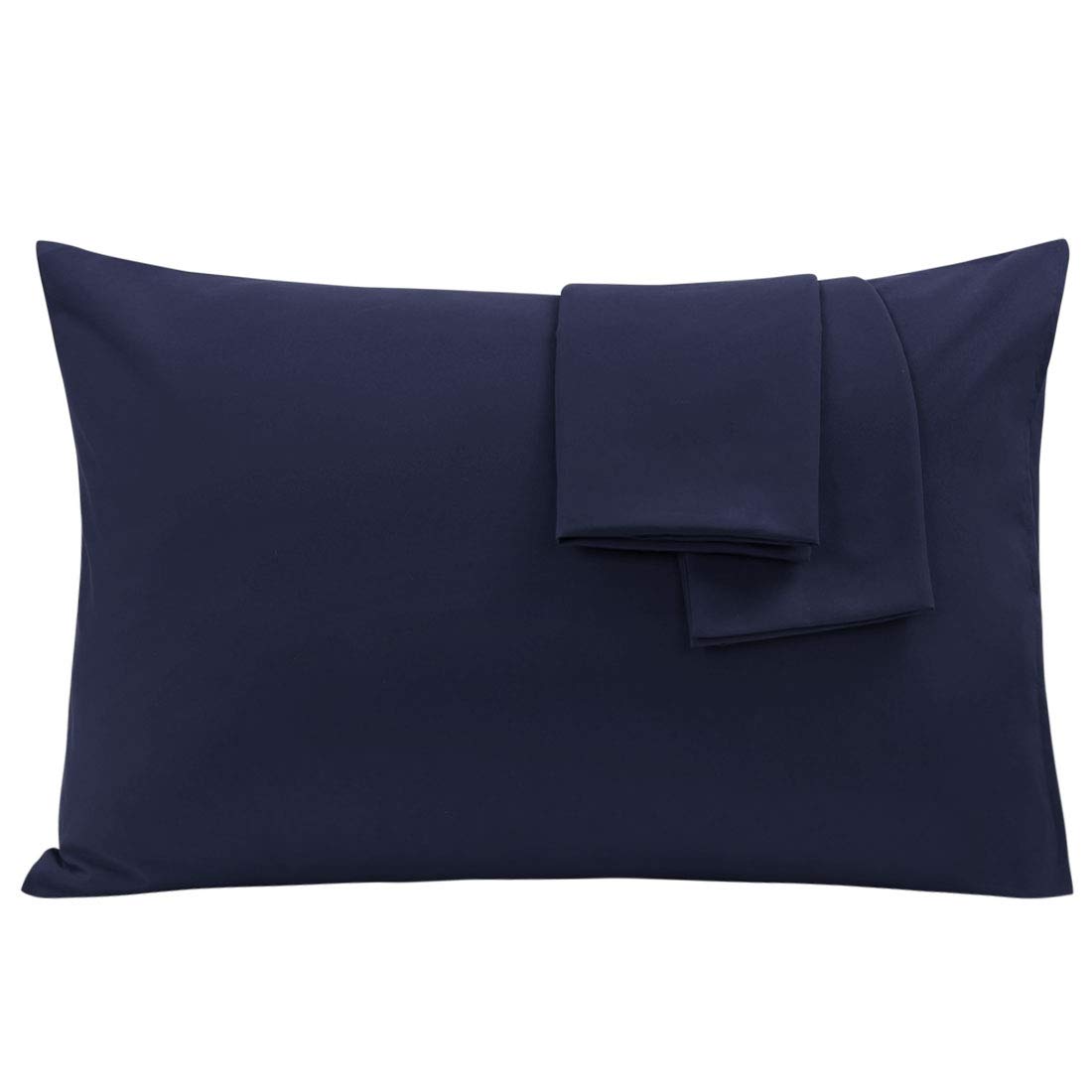 PiccoCasa Set of 2 Pillow Cases Covers Double Brushed Microfiber Pillowcases - Envelope Closure -Soft Pillowcases Navy Blue Standard(51 x 66cm)