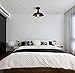 BAYCHEER HL371812 Industrial Wrought Iron Warehouse Semi-Flush Mount Ceiling Light - Ceiling Lighting with 1 Light Black