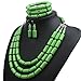 Thkmeet Fashion Handmade Bead Multilayer Statement Necklace Bracelet Earrings Jewelry Set
