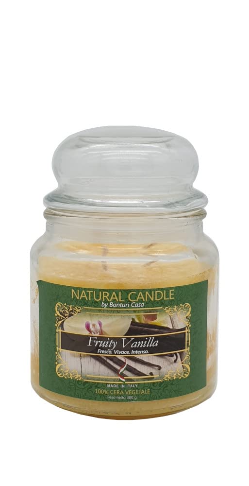 Natur Candle 167079 Scented Candle Fruity Vanilla, 100% Vegetable Wax, 380 g, S
