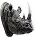 Ebros Realistic Safari Black Rhino Wall Plaque 14.5