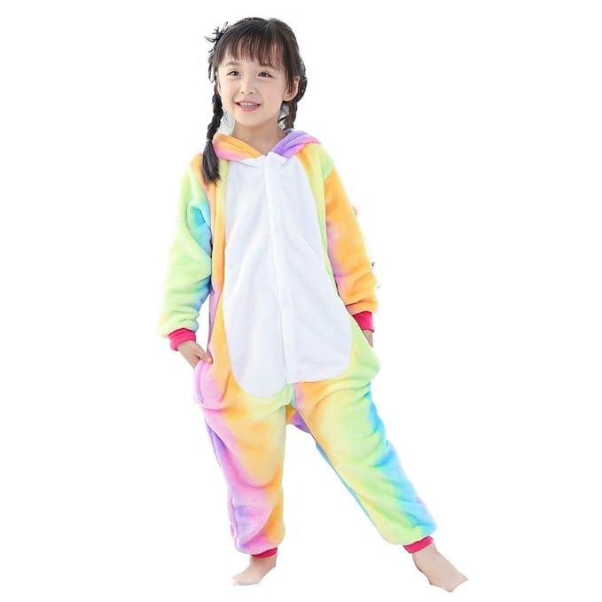 GWELL Kinder Kostüme Tier Tieroutfit Cosplay Jumpsuit Schlafanzug Mädchen Jungen Winter Nachtwäsche