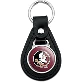 GRAPHICS &amp; MORE Black Leather Florida State University Logo Keychain
