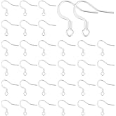 UNICRAFTALE About 80Pcs Stainless Steel Earring Hooks Ear Wire with Loops Earwire Hooks Silver Earring Hooks Metal Earring Hooks with Coil French Ear Hooks for DIY Earrings Jewelry Making