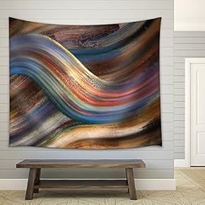 Abstract Painting Showing a Symbolic Alternating Scenery - Fabric Wall Tapestry Home Decor - 51x60 inches