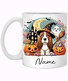 Basset Hound Halloween Mug Pumpkin Basset Hound Mug