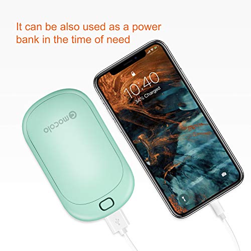 Mocolo 5200mAh Hand Warmers Rechargeable Reusable, 4 Temperature Levels Electric USB Pocket Hand Warmer Power Bank, Fit for Raynaud's and Arthritis Sufferers, Best Winter Gifts for Family and Friends