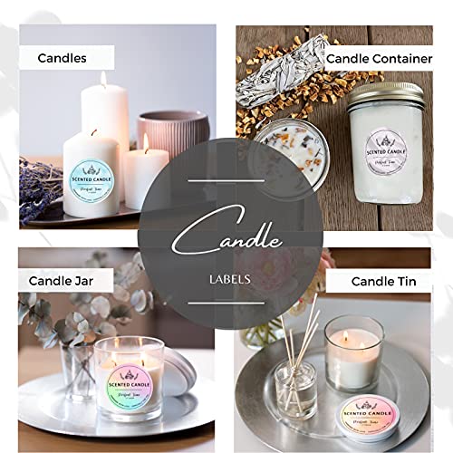 Candle Label Roll, 2 Inch 300pcs Waterproof Labels for Candle Making Supplies, Candle Tins, Candle Container, Candle Jars with lids, Candle Boxes Packaging, Labels Stickers for Candle Making