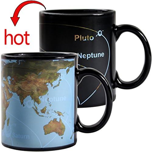 Heat Color Changing Map Mug Morning Funny Coffee Cup Star Mug Day and Night Magic Mugs Heat Sensitive Mug Heat Sensitive Porcelain Galaxy Cup Tea Cup Novelty Gifts for Men Or Women