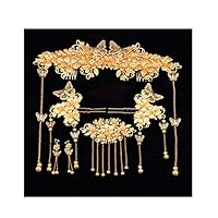 Chinese Ancient Bridal Hair Ornaments Wedding Hair Styling Earrings Sets Accessories Hairpin, 01