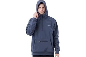 ENDIRAD Waterproof Fleece Hoodies For Men Windbreaks Resistant Sweatshirt Softshell Rain Jacket Winter Coat Half Zip Pullover