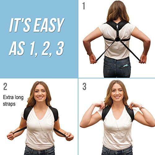 Posture Corrector By Perfect Posture: Unisex Clavicle Brace For Proper Posture And Pain Relief, Extra Long Straps With Added Under Armpit Padding For Comfort And Breathable Neoprene For Daily Use