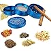 DCOU New Design Premium Zinc Alloy Herb Grinder 2.2 Inches 4 Piece Metal Grinder with Pollen Catcher with Laser Flower Pattern Blue