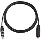 Bingfu Car FM AM Radio Antenna Extension Cable 4 feet / 48 inch Cord DIN Plug Connector Coaxial Cable for Vehicle Truck Car Stereo Head Unit CD Media Receiver Player