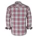 COEVALS CLUB Men's Long Sleeve Casual Western Two Pockets Work Plaid Pearl Snap Button Up Shirt (Gray,Red/M, 22#)