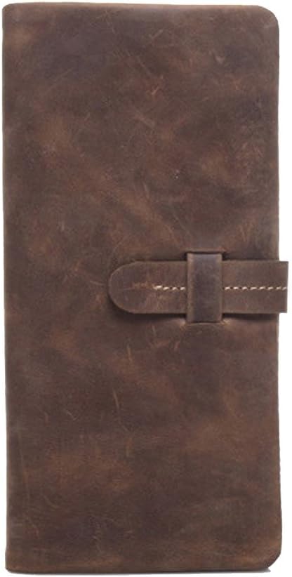 Tom Clovers Women's Men's Genuine Leather Wallet Cowhide Bifold Long Purse Vintage Clutch