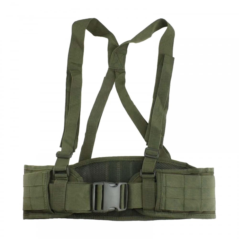 MiOYOOW Sport Battle Belt, Military Hunting War Belt with Adjustable Sport Suspenders Harness for Men Women
