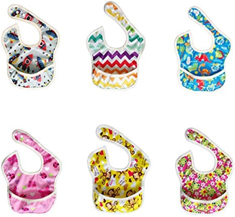 EASY MOM Waterproof Baby Bibs (Pack 6 PCS)