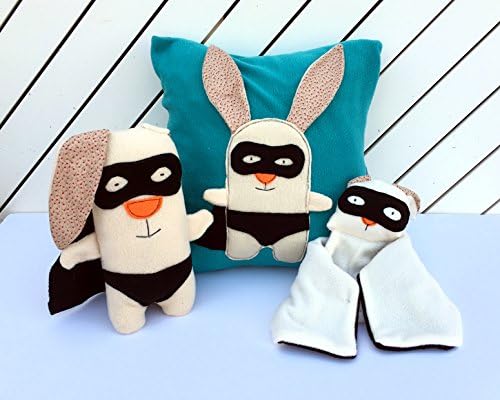 Handmade Baby Toddlers Gift Set, Bunny Plush Toy, Throw Pillow, Baby Blanket, Super Hero Cool Boys Gift, Soft Bunny Plush Toy, Fun Decorative Pillow
