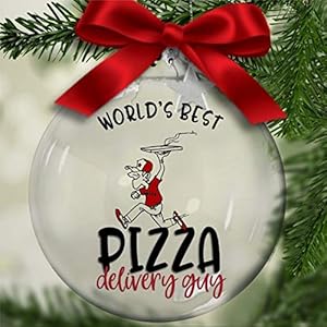 “World’s best pizza delivery guy” kerstbal
