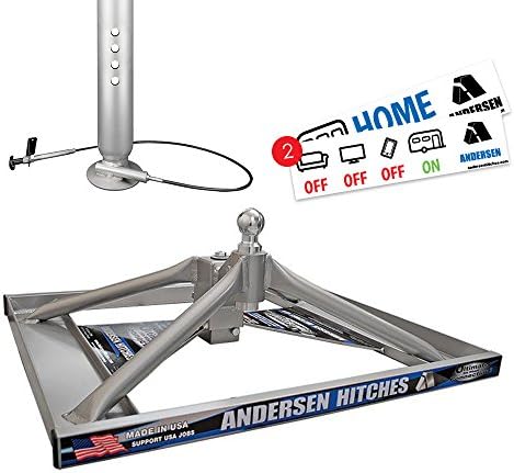 Andersen 3165 | Ultimate Connection GOOSENECK Trailer Hitch | 4-1/2 Square Tube | Smooth Stable Ride | Perfect for Horse and Livestock Trailers | Base Weighs Only 35 lbs | Includes 2 Bumper Stickers