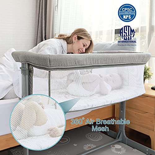 Bedside Bassinet TCBunny 2-in-1 Baby Bassinet Sleeper, Adjustable