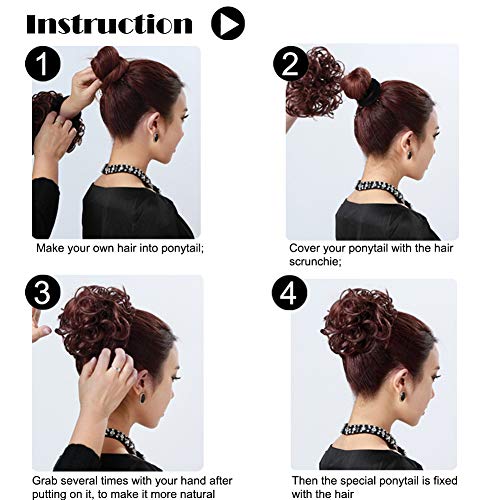 Beauty Angelbella Hair Bun Extension Synthetic Ponytail Wavy Curly