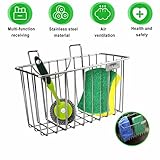 Kitchen Sponge Holder Brush Rack Sink Caddy Organizer Soap Dishwashing Liquid Drainer Stainless Steel Kitchen Tools