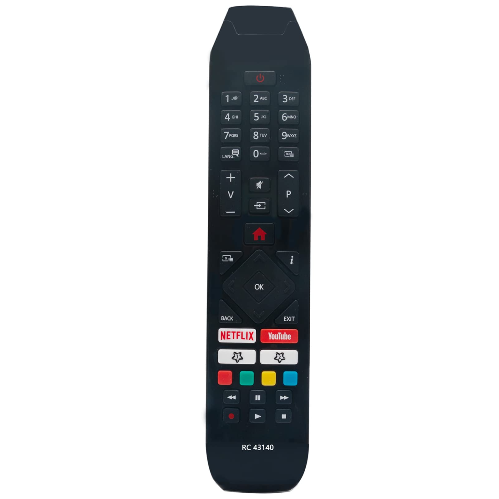 RC43140 Replacement Remote fit for Hitachi Full HD Smart TV 32HK4200 32HK2300 32HK2200 50HL7200 55HL7200 58HL7200 50HK5300 55HK5300 65HK5300 43HE4205 43HBL7320 50HBL7320 55HBL7320 65HBL7320 75HL7100