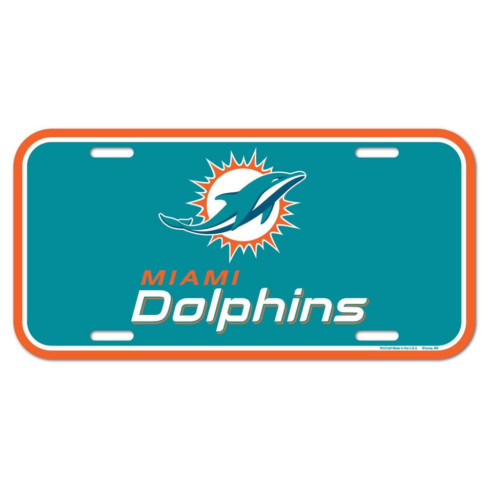 NFL Miami Dolphins License Plate, Team Color, One Size by WinCraft