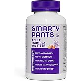 SmartyPants Fiber Supplement & Multivitamin for Men & Women: Multivitamin Fiber Gummies with Vitamin D3, C, Vitamin B12, B6,