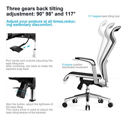 Sihoo-Sedia-Ufficio-Ergonomica-Poltrona-Ufficio-Della-Scrivania-Reclinabile-Girevole-Poltrona-Durevole-Resistente-Sedia-Schienale-Alto-Reclinabile-in-Metallo-150-kg-nero