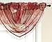 Stylemaster Renaissance Home Fashion Jasmine Tile Print Sheer Waterfall Valance, 47 by 38-Inch