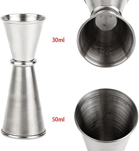 Honeyall Stainless Steel Double Cocktail Jigger, 30 ml &amp; 50 ml - Accurate Measure cup for Cocktail Recipes