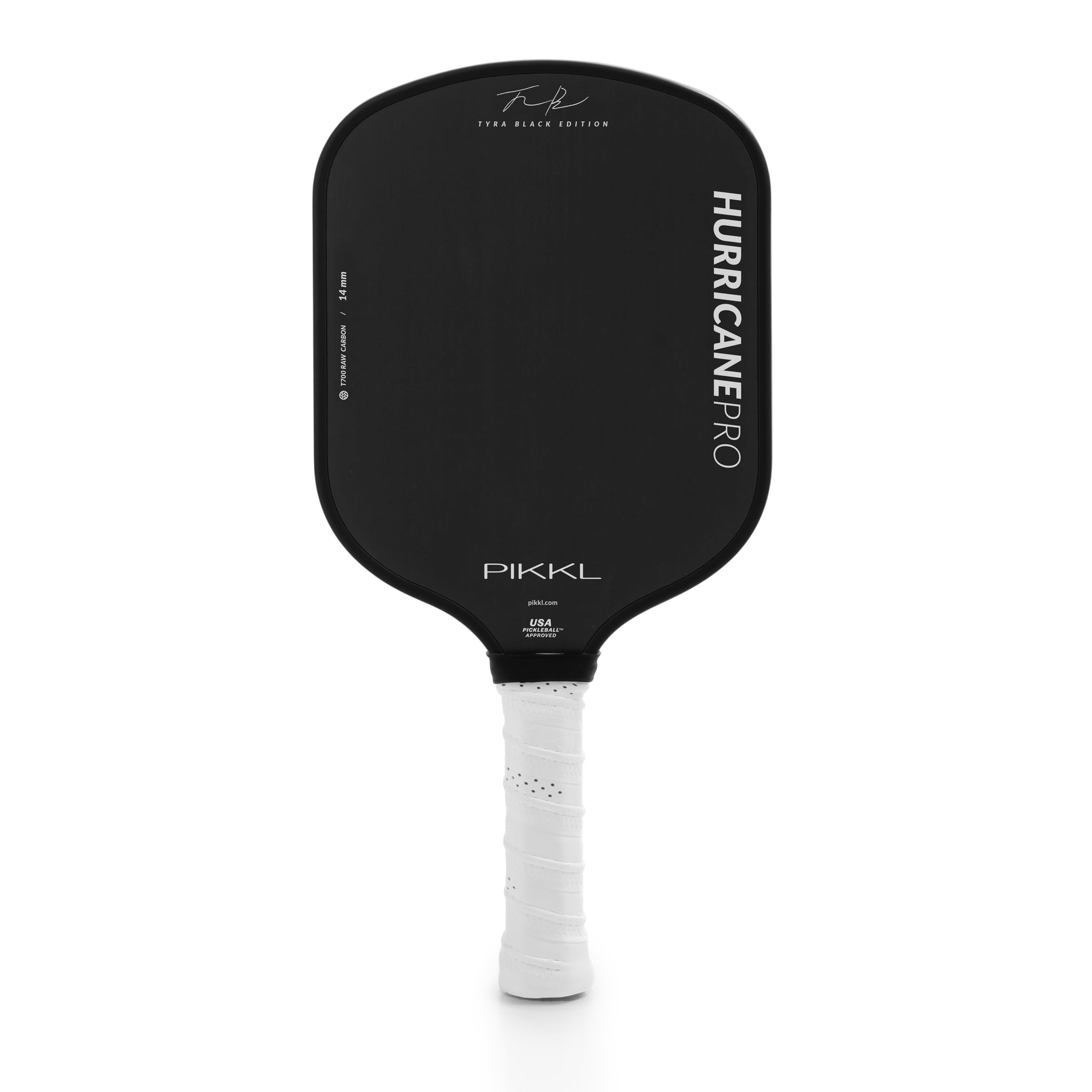 Photo 1 of PIKKL Hurricane Pro T700 Carbon Fiber Pickleball Paddle (Black, 14 mm)
