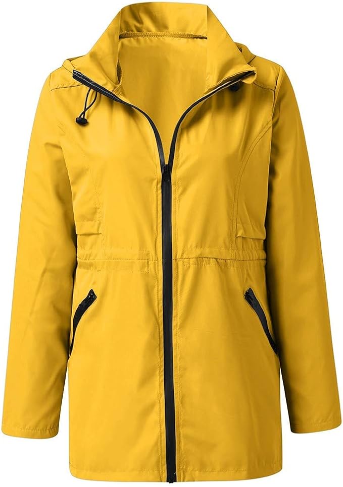 BybAgs Damen Windjacke - Wasserdichter Regenmantel Mit Kapuze | Leichte Outdoor Jacke Für Sport & Alltag