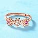 Haluoo Diamond Flower Rings Chic Plum Blossom Engagement Wedding Band Pretty Lady Crystal Cubic Zirconia CZ Adjustable Eternity Promise Anniversary Rings for Women Girls (Rose Gold)thumb 4