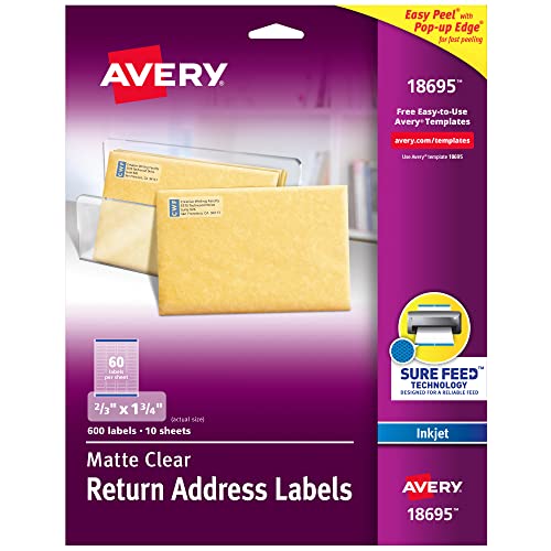 Avery Clear Mailing Labels 2/3" x 1-3/4
