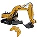 Fistone RC Excavator 11CH 2.4G Alloy Bulldozer Crawler Truck Wireless Backhoe Digger Games Toy Electronic Remote Controlled Vehicle Demo with Lights and Sound Engineering Machinery Car Model