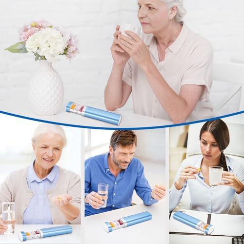 Pilulier hebdomadaire 7 jours - Pilulier de voyage - Joli pilulier pour contenir des vitamines, des médicaments, des suppléments, des pilules (bleu)