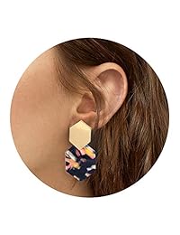 Pendientes de aro de resina acrílica, diseño de concha de tortuga, para mujer, joyería bohemia, ideal para hermanas, amigos, mamá