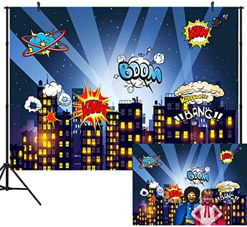 DULUDA 9X6FT Super City Seamless Backdrop Vinyl Customized Photography Background Birthday Party and Event Decorations WXL90B