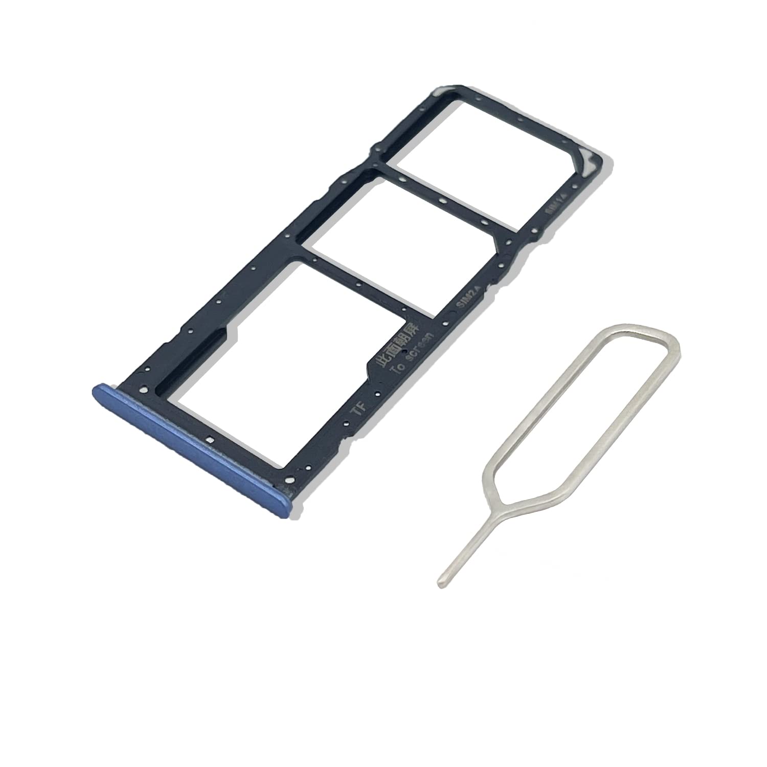 Eonpam Original DUAL SIM Card Slot Tray Holder Replacement for (Realme 6) Incl SIM Pin (Blue)
