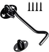 Himtop 1PC Stainless Steel Cabin Hook and Eye Lock 4 Inch Latch Black view 1