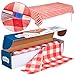 Red Gingham Plastic Tablecloth Roll With Cutter, 100' x 52