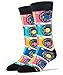 ooohyeah Men's Novelty Crew Socks, Music Lover Fun Socks, Funny Crazy Cool Socks, Put That Record On