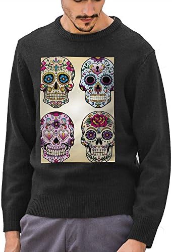 CAVVING Sugar Skulls Mens 2018 90s Personalized Unique Long Sleeve Crew Neck Sweatshirt Sweaters For High School Boys Holiday Gifts