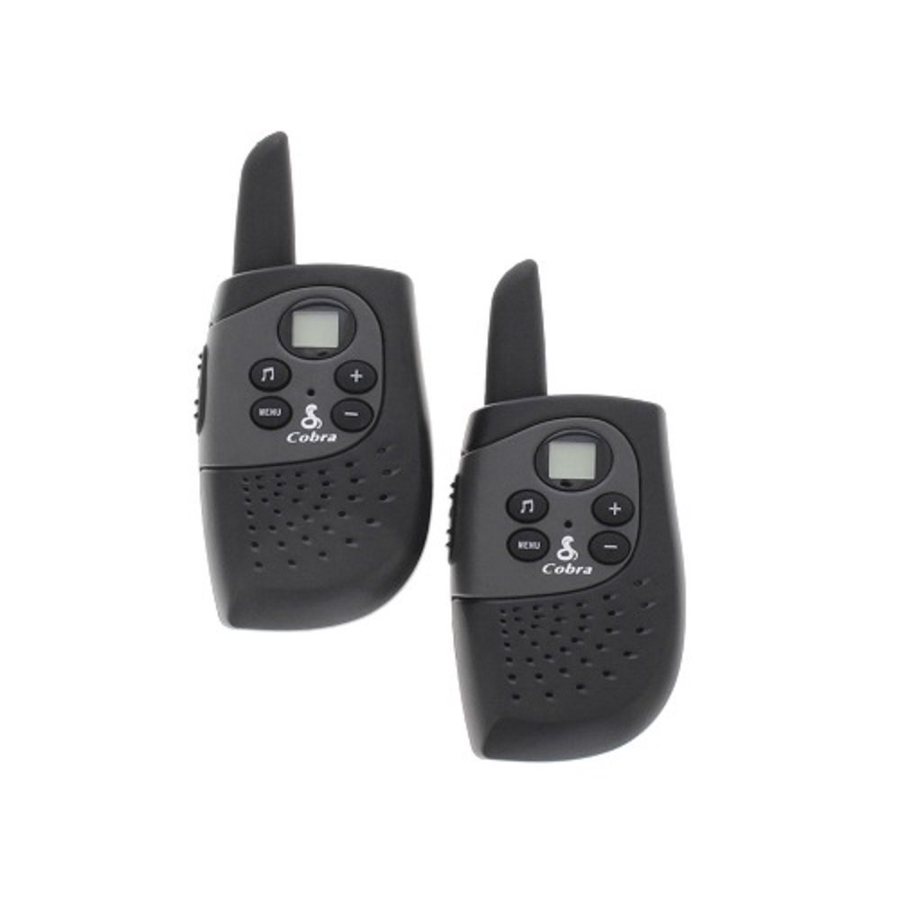 Cobra MT148K Walkie Talkie with up to 3km Range and Power Saving Function (Pack of 2) - Black